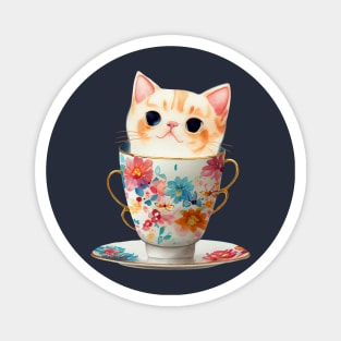 Cat in cup - Cute cat Magnet